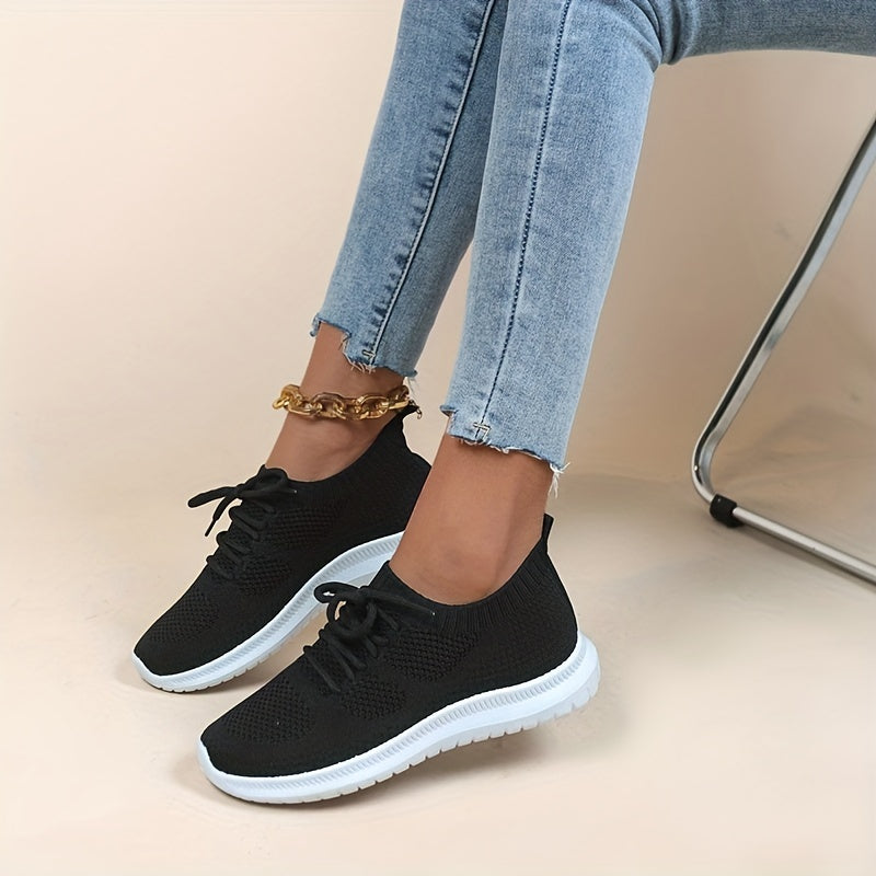 Women's Leisure Running Shoes Flying Woven Casual Walking Shoes