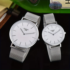 KUERST Mesh Strap Ultra thin Quartz Watch Romantic Love Element Wrist Watch