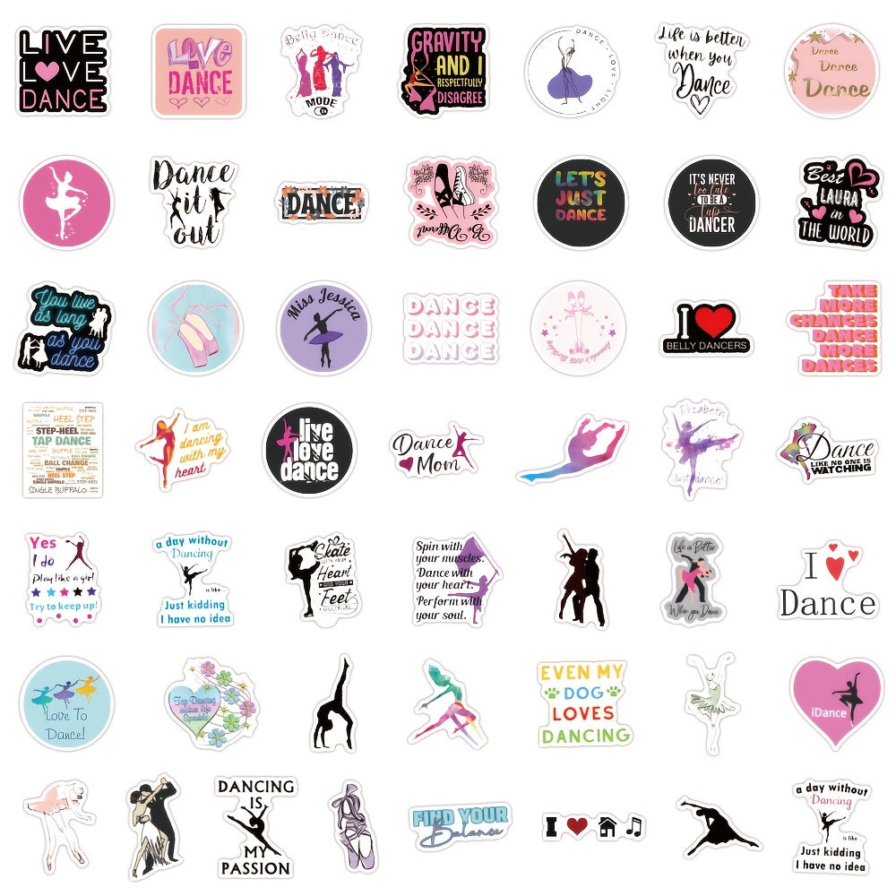 100Pcs Dance Stickers For Water Bottle Scrapbook