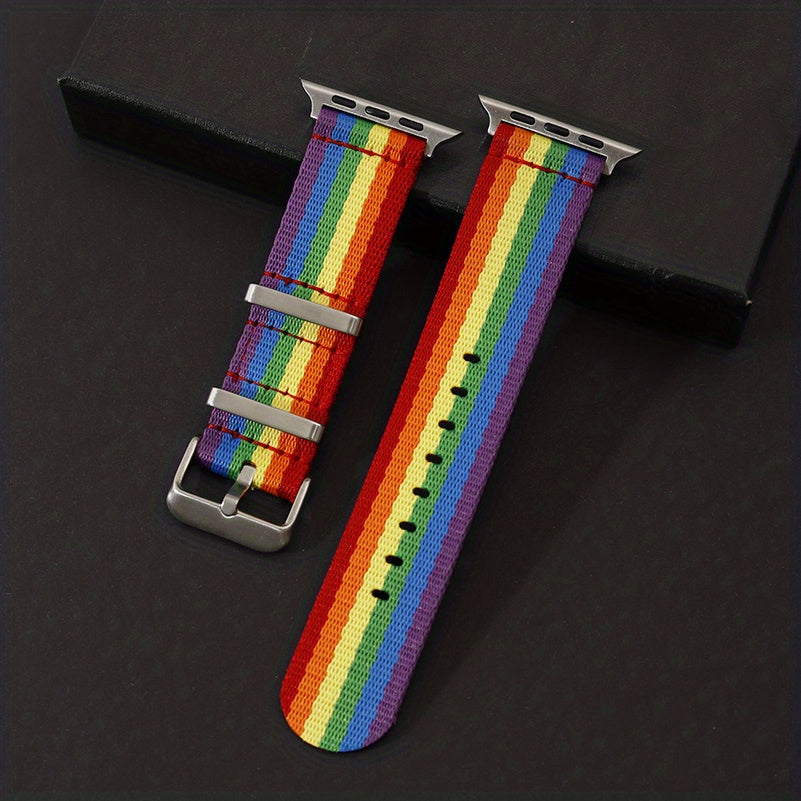 Rainbow Nylon Watch Strap For Smart Watch