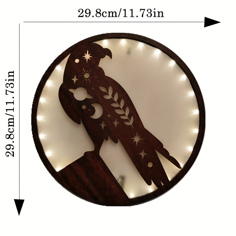 LED Eagle Shaped Wooden Hanging Lamp