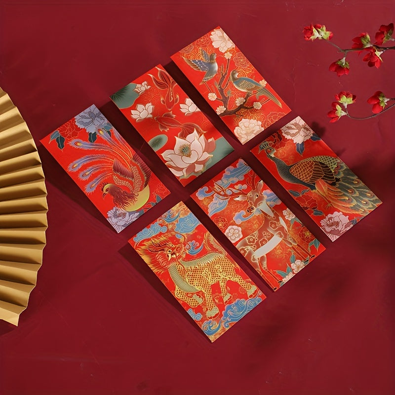 6pcs Year Red Envelope Dragon Lucky Money Gift Spring