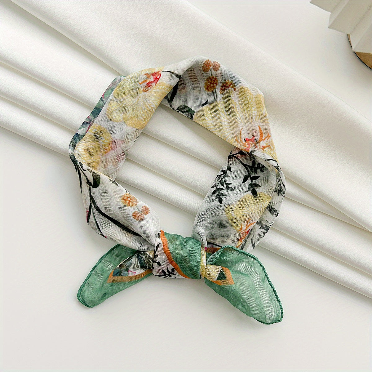 Cartoon Flower Bandana Linen Scarf Headband Handkerchief Polyester Face Covering