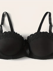 2pcs Lace Push Up Bras Comfy Bow Tie Bra Women's Lingerie & Underwear