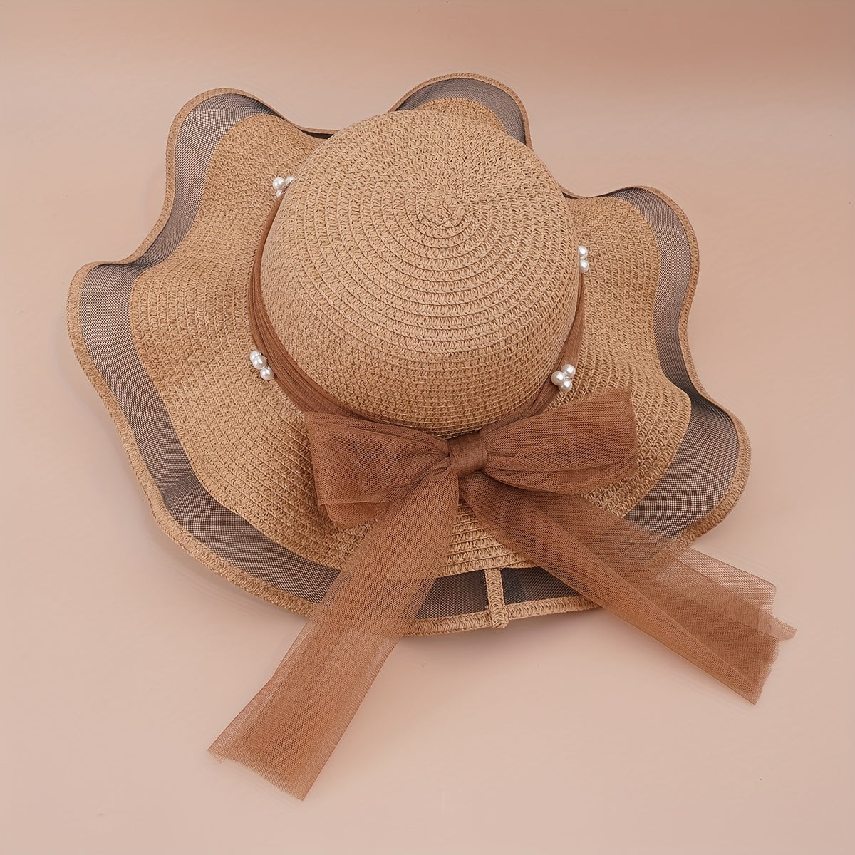 Polyester Sunscreen Mesh Hat Summer Unisex Hat Straw Hat Large Brim Sun Hat