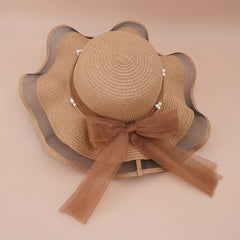 Polyester Sunscreen Mesh Hat Summer Unisex Hat Straw Hat Large Brim Sun Hat