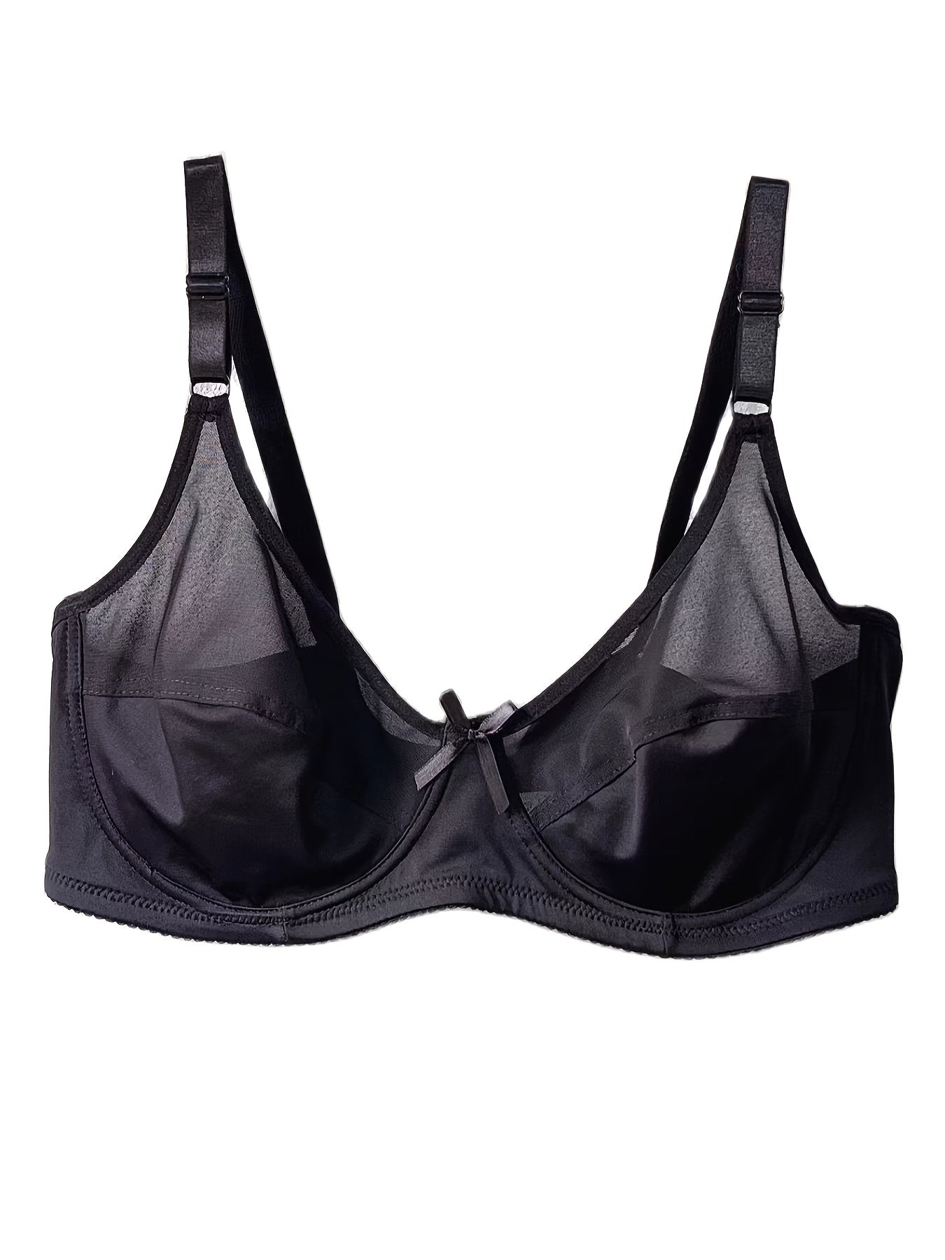  Sexy Bow Knot Mesh Underwire Back Closure Bra