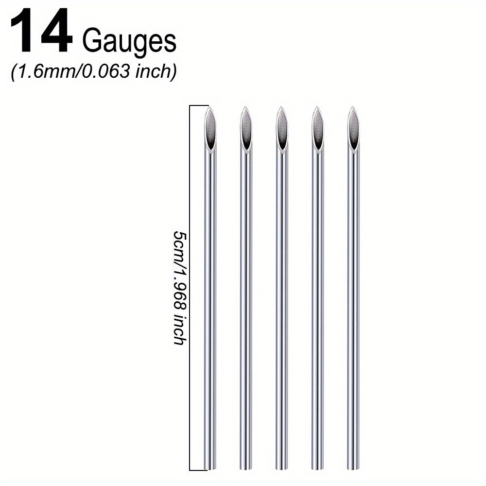 5 Pcs Disposable Piercing Needles for Ear Nose Lip Nipple Piercing