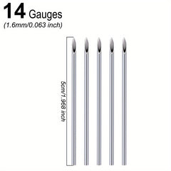 5 Pcs Disposable Piercing Needles for Ear Nose Lip Nipple Piercing