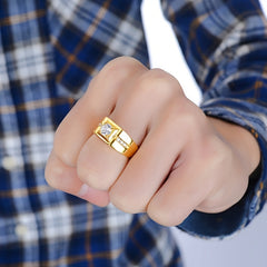 Men's Classic Ring in Silver and Black