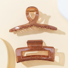 2pcs Medium Plastic Hair Claw Strong Hold Grip Hair Clip For Thick Hair
