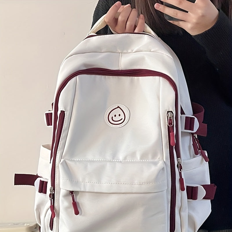 Bear Pattern Backpack Preppy Style School Bag