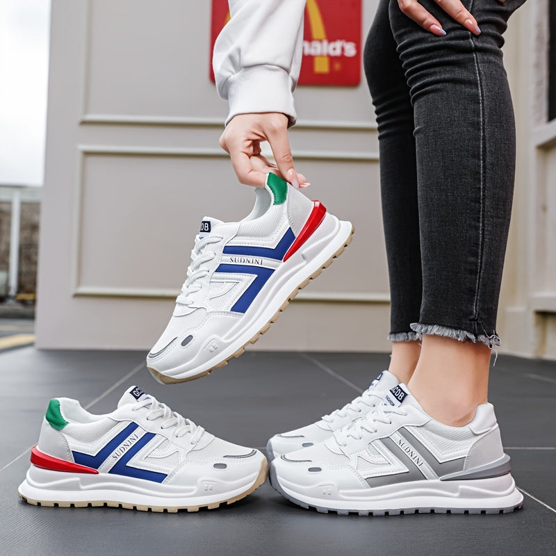 Women's Colorblock Lace Up Sneakers Non Slip Running Shoes