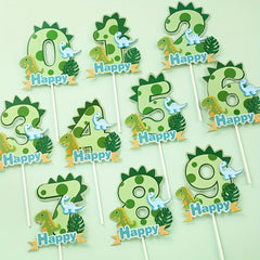Green Dinosaur Cake Topper for Kids' Birthdays