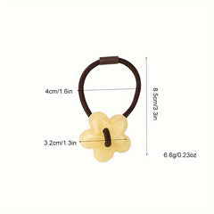6pcs Acrylic Flower Hair Tie Ponytail Scrunchies