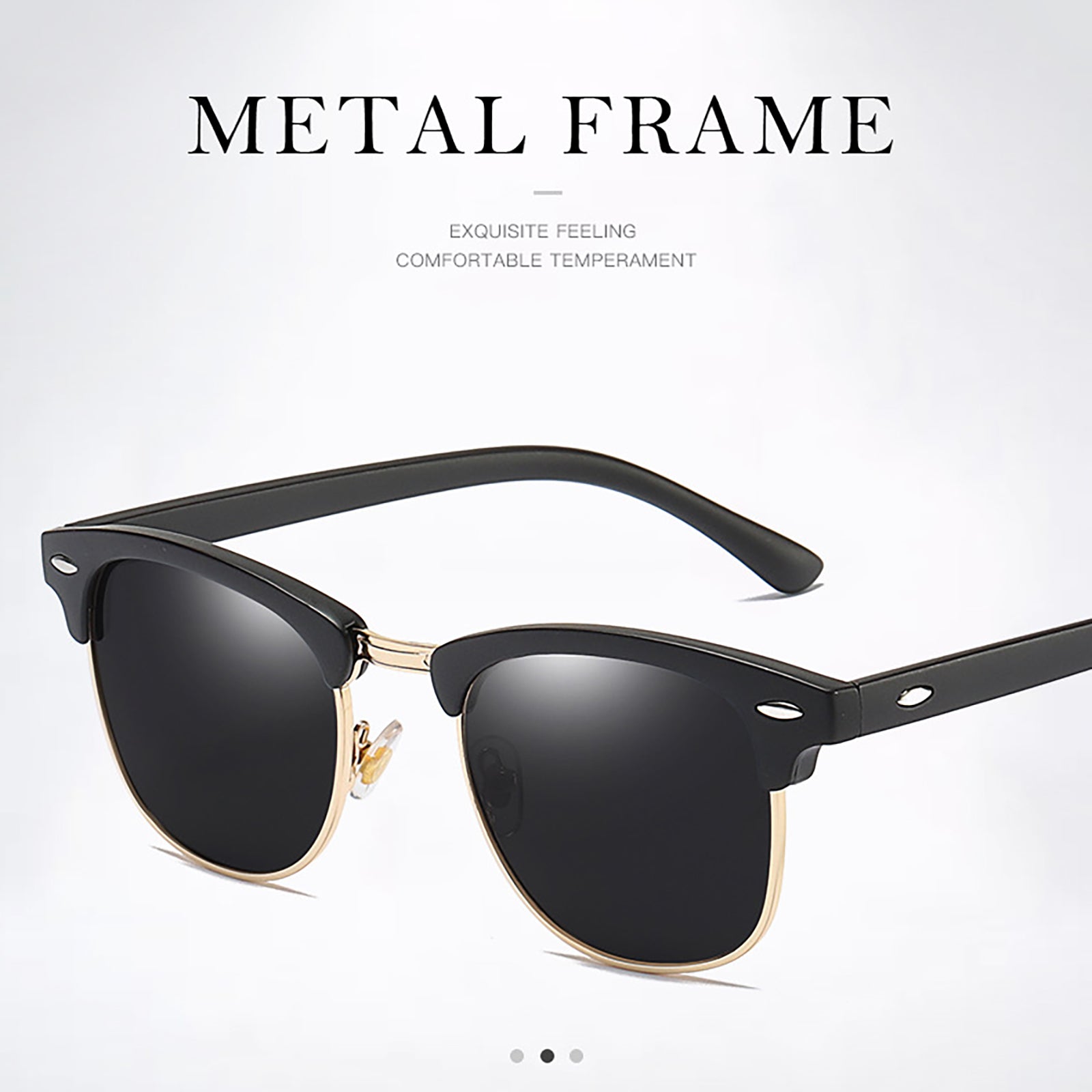 Semi Rimless Polarized Sunglasses For Men Women