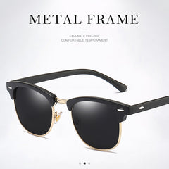 Semi Rimless Polarized Sunglasses For Men Women