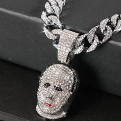 Human Head Pendant Cuban Necklace