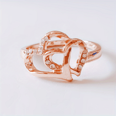 Heart Hollow Proposal Diamond Ring Men Women Couple Jewelry Gift