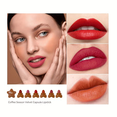 Velvet Portable Star Coffee Lipstick Set Mini Matte Lipstick