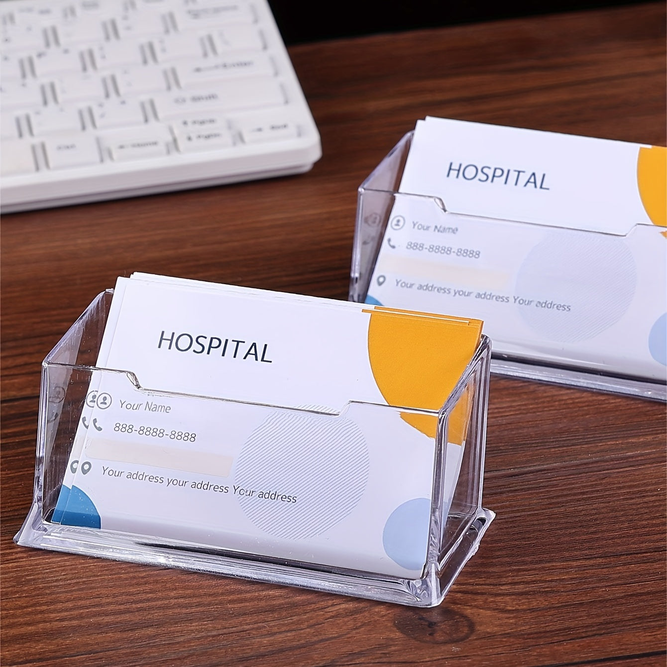 Modern Acrylic Desktop Card Holder for Creative Storage