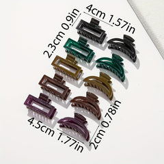 10PCS Transparent Square Hair Claw Non-slip Hair Accessory