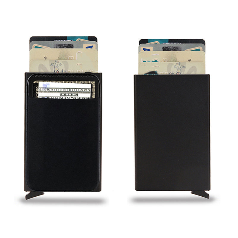 Pop Up Minimalist Metal Wallet Card Holder Thin Slim Purse