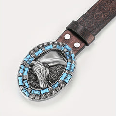 Men's Horse Head Engraved Belt