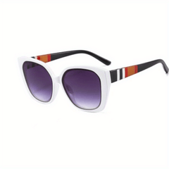 Men's Polarized Stripe PC Sunglasses Retro Cat Eye Shape