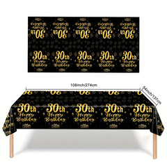 Golden 30 Year Old Birthday Theme Set - Party Supplies