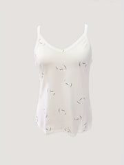  Heart Print V Neck Cami Top