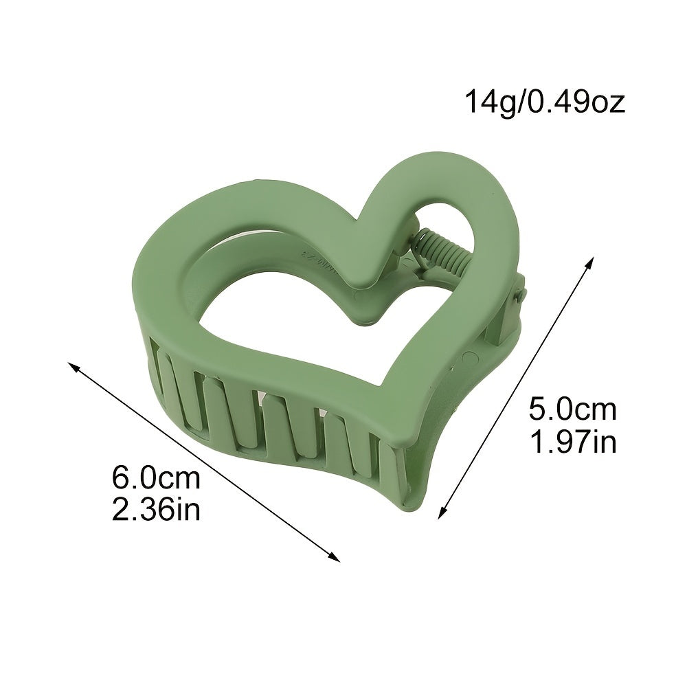 2pcs Solid Love Hair Claw Shark Claw Hair Accessory