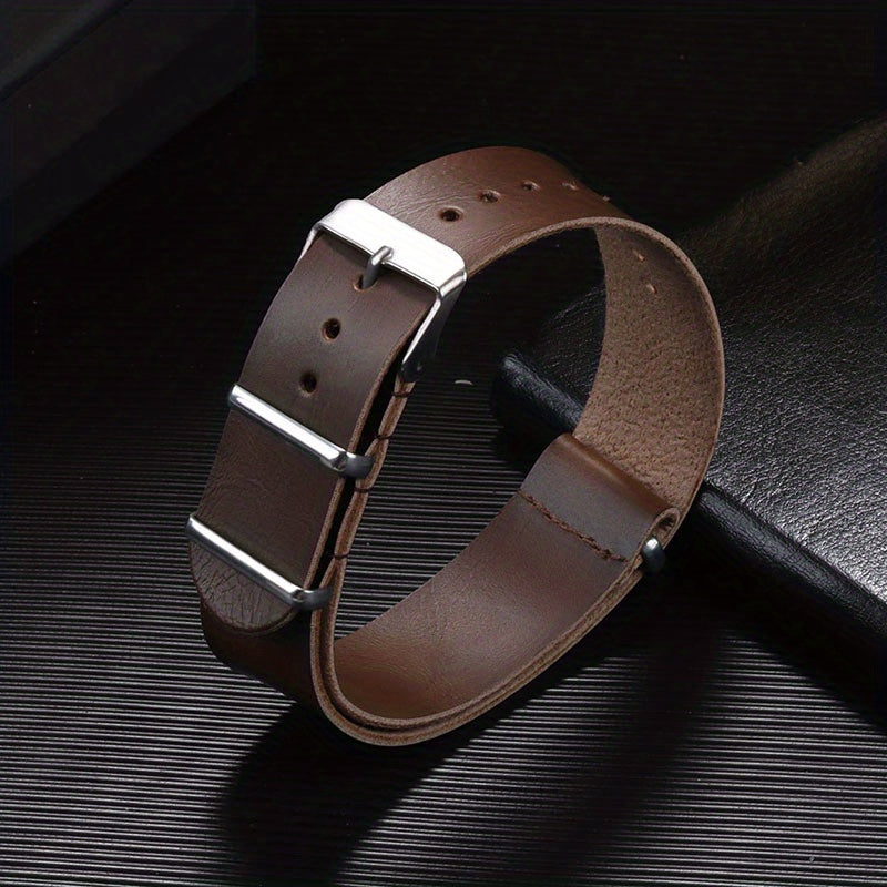 Ultra Thin PU Leather Bracelet Watchband with Stainless Steel Buckle