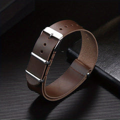 Ultra Thin PU Leather Bracelet Watchband with Stainless Steel Buckle
