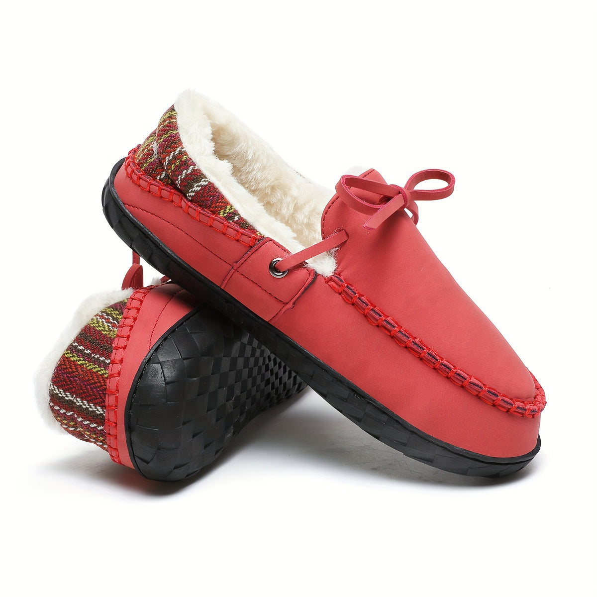 Women's Winter Faux Fur Lined Moccasin Flats