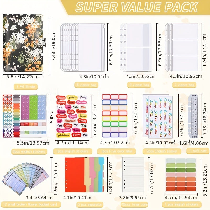 A6 Zipper Bag Printing Loose leaf Folder PU Notebook