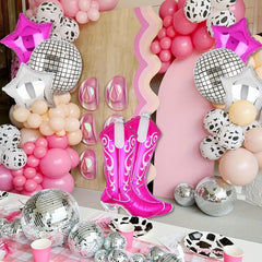 4pcs Cowgirl Boots Balloons Western Bride Dance Party Decorations