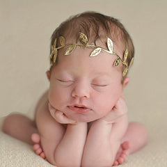 2pc Leaf Headband & Angel Feather Set for 0-3 Months Baby Photo Props