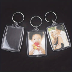 3pcs Acrylic Photo Frame Keyring Clear Picture Keychain Gift Artwork