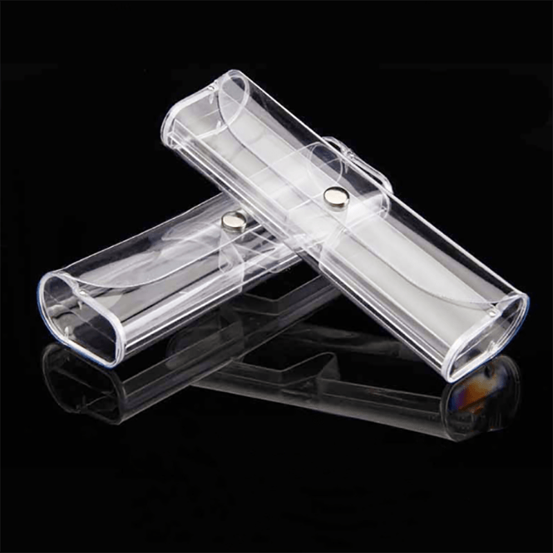 Clear PVC Glasses Case Snap Button Sunglasses Reading Myopia Glasses Storage Box