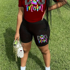  Paw Print Tee & Shorts Set