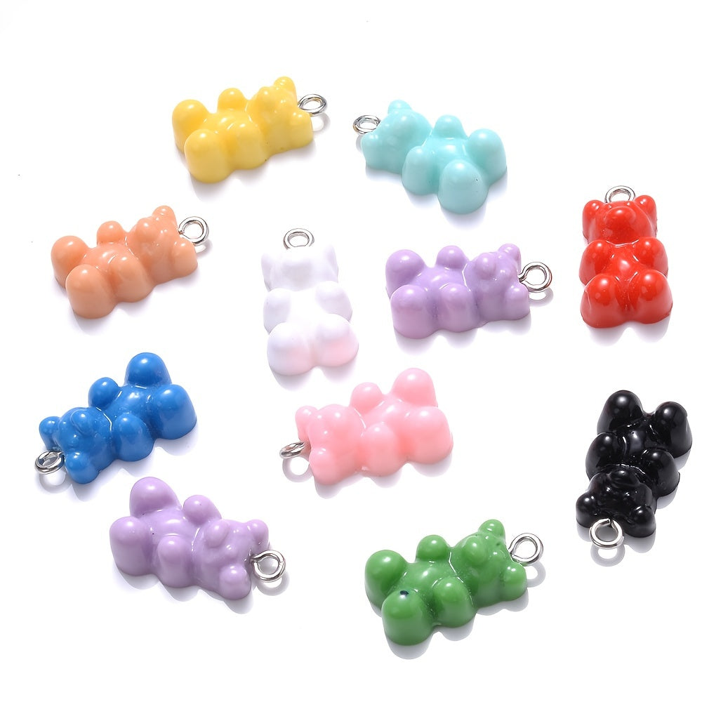 10pcs 10x20mm Bear Charms Acrylic Pendant Jewelry Making Supplies