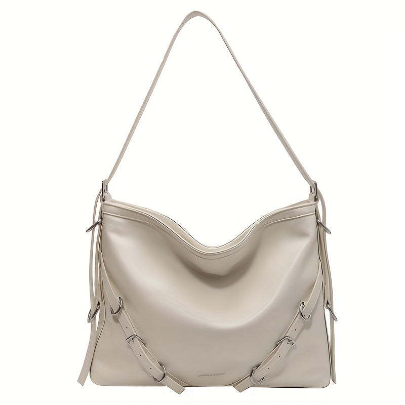 Large Capacity Casual Tote Bag Faux Leather Hobo Bag Women's