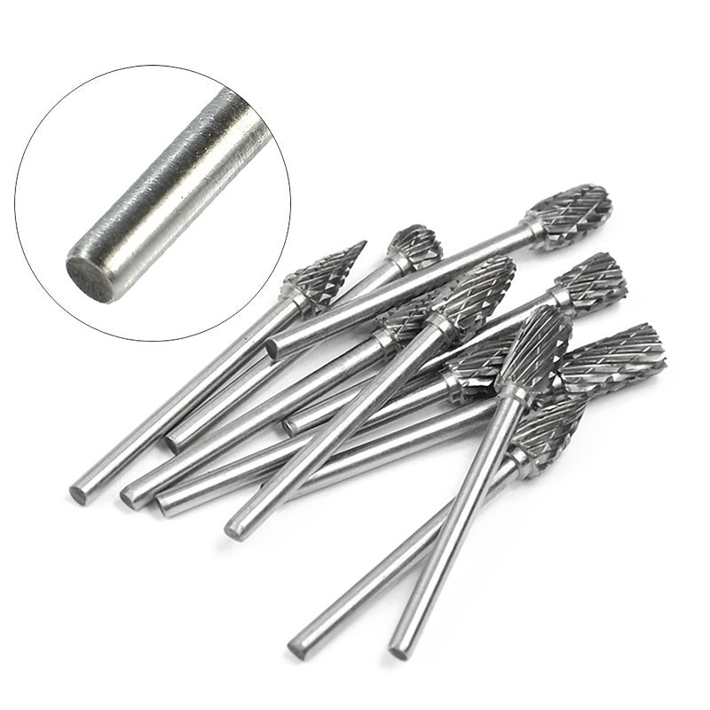 10pcs Tungsten Carbide Burrs Sets Drill Diamond Burs
