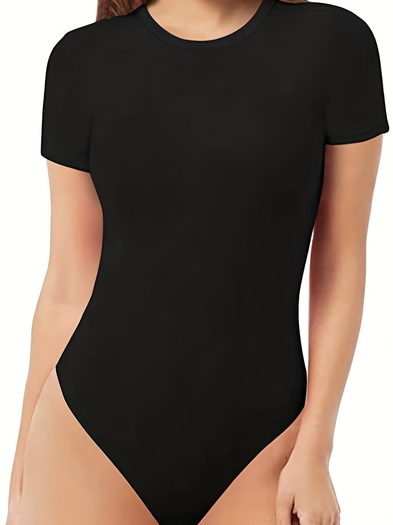 Slimming Bodysuit Short Sleeve Crew Neck Tummy Control Body Shaper