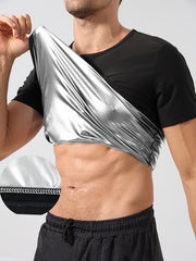Men's Sauna Shirt Short Sleeve Weight Loss Sweat Body Shaper Sauna Top