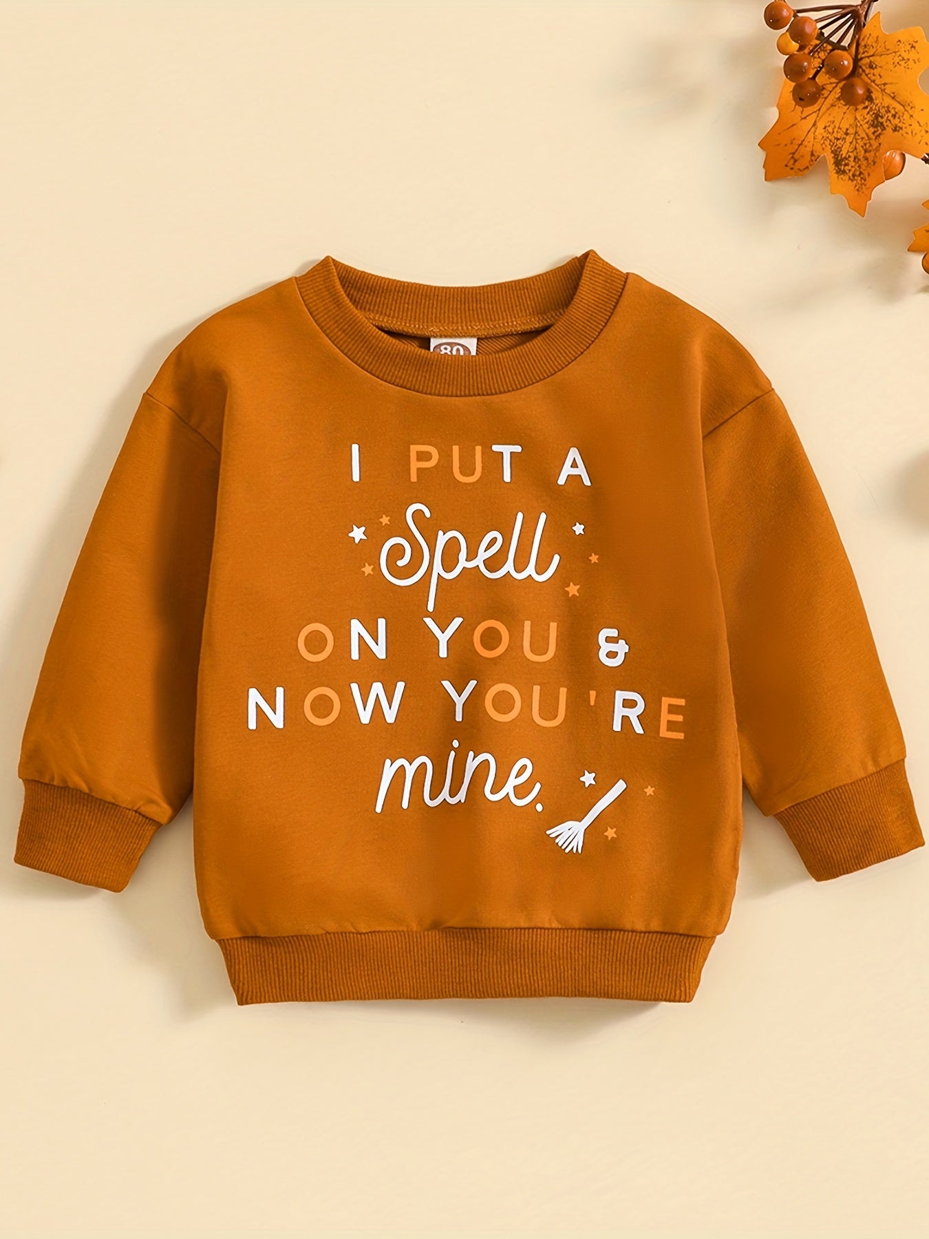 Halloween Letter Print Long Sleeve Sports Sweatshirt for Toddlers