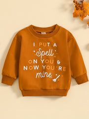 Halloween Letter Print Long Sleeve Sports Sweatshirt for Toddlers