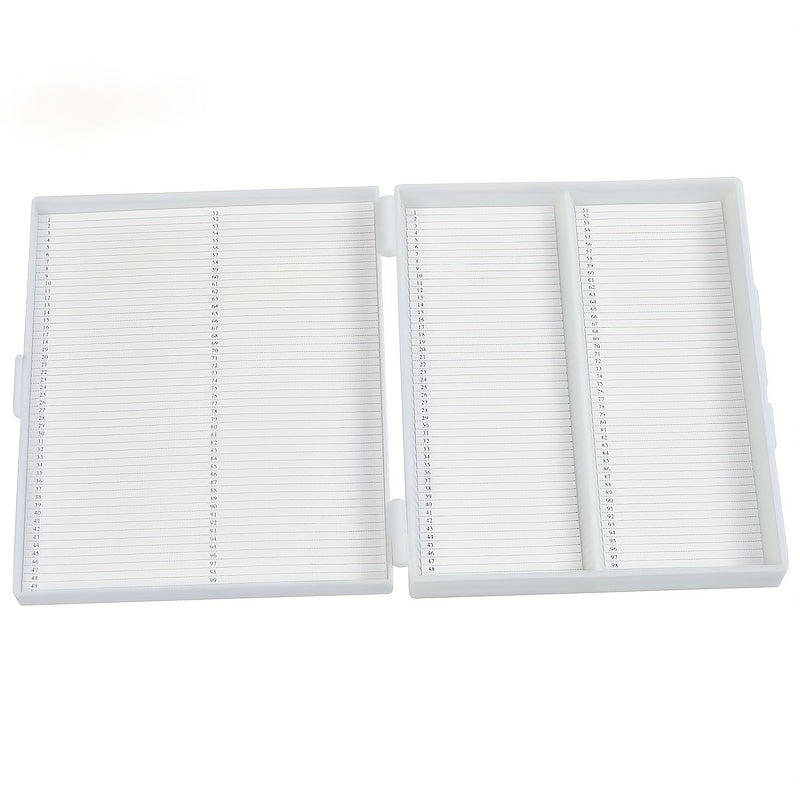100pcs Biology Glass Microscope Slides Storage Box Case Plastic