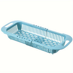 Retractable Kitchen Drain Basket Sink Rack Plastic Dish Drainer